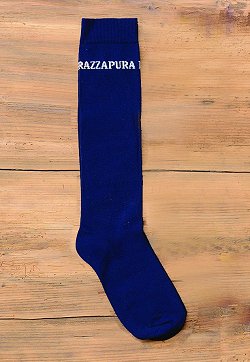 Calzino lungo in microfibra, colore blu.